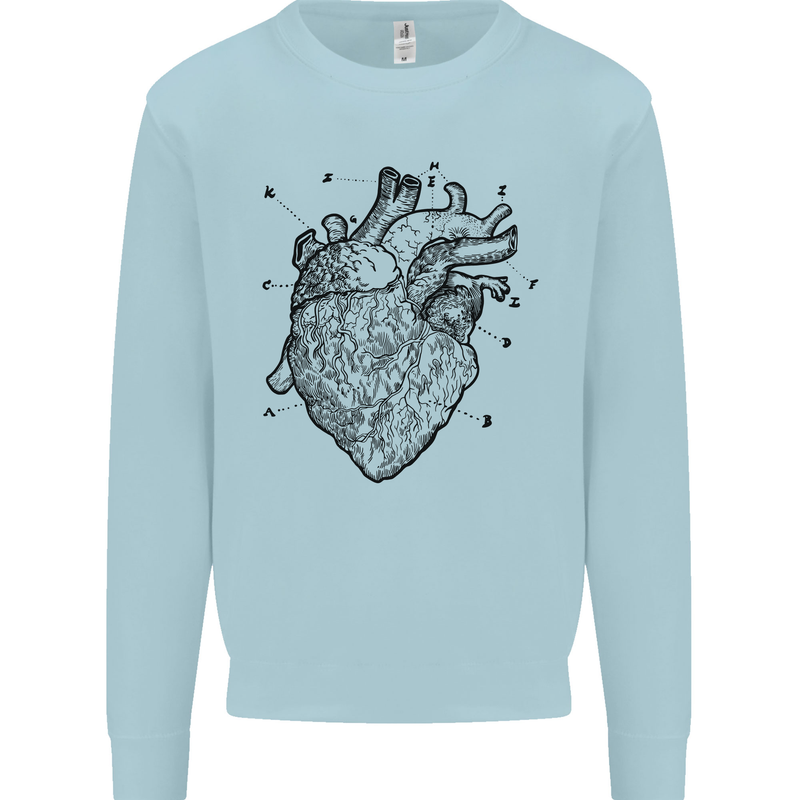Heart Diagram Kids Sweatshirt Jumper Light Blue