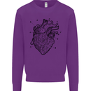 Heart Diagram Kids Sweatshirt Jumper Purple