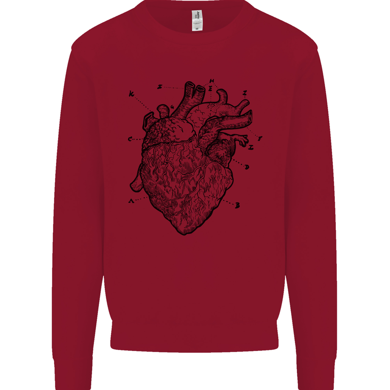Heart Diagram Kids Sweatshirt Jumper Red