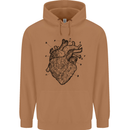 Heart Diagram Mens 80% Cotton Hoodie Caramel Latte