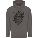 Heart Diagram Mens 80% Cotton Hoodie Charcoal