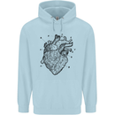 Heart Diagram Mens 80% Cotton Hoodie Light Blue