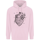 Heart Diagram Mens 80% Cotton Hoodie Light Pink