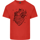 Heart Diagram Mens Cotton T-Shirt Tee Top Red