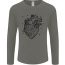 Heart Diagram Mens Long Sleeve T-Shirt Charcoal