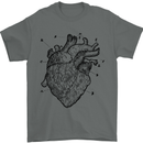 Heart Diagram Mens T-Shirt 100% Cotton Charcoal