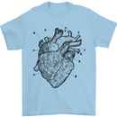 Heart Diagram Mens T-Shirt 100% Cotton Light Blue