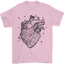 Heart Diagram Mens T-Shirt 100% Cotton Light Pink