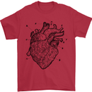 Heart Diagram Mens T-Shirt 100% Cotton Red