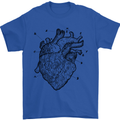 Heart Diagram Mens T-Shirt 100% Cotton Royal Blue