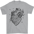 Heart Diagram Mens T-Shirt 100% Cotton Sports Grey
