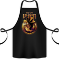 Heart of the Dragon Fantasy Cotton Apron 100% Organic Black