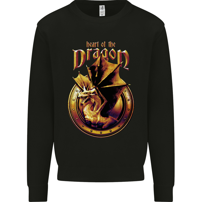 Heart of the Dragon Fantasy Kids Sweatshirt Jumper Black