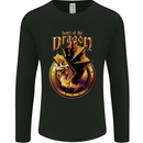 Heart of the Dragon Fantasy Mens Long Sleeve T-Shirt Black