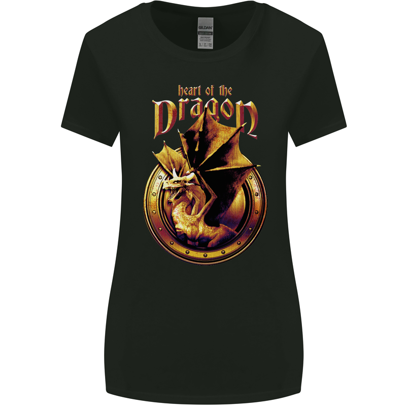 Heart of the Dragon Fantasy Womens Wider Cut T-Shirt Black