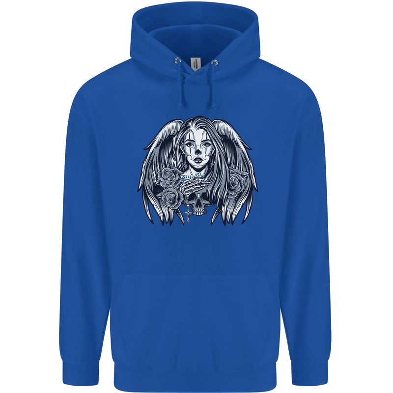 Heaven & Hell Angel Skull Day of the Dead Childrens Kids Hoodie Royal Blue