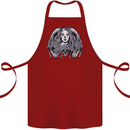 Heaven & Hell Angel Skull Day of the Dead Cotton Apron 100% Organic Maroon