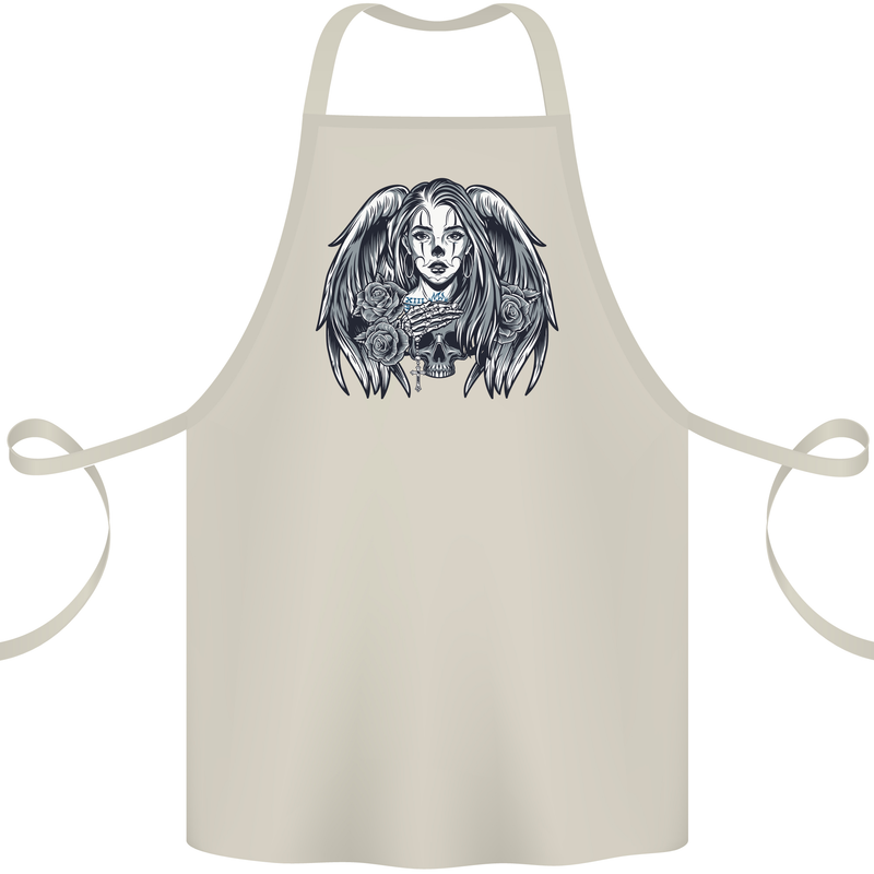 Heaven & Hell Angel Skull Day of the Dead Cotton Apron 100% Organic Natural