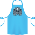 Heaven & Hell Angel Skull Day of the Dead Cotton Apron 100% Organic Turquoise