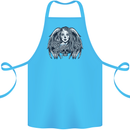 Heaven & Hell Angel Skull Day of the Dead Cotton Apron 100% Organic Turquoise