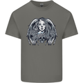 Heaven & Hell Angel Skull Day of the Dead Kids T-Shirt Childrens Charcoal