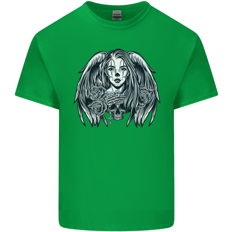 Heaven & Hell Angel Skull Day of the Dead Kids T-Shirt Childrens Irish Green