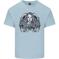 Heaven & Hell Angel Skull Day of the Dead Kids T-Shirt Childrens Light Blue