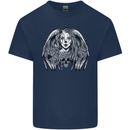 Heaven & Hell Angel Skull Day of the Dead Kids T-Shirt Childrens Navy Blue