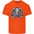 Heaven & Hell Angel Skull Day of the Dead Kids T-Shirt Childrens Orange