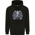 Heaven & Hell Angel Skull Day of the Dead Mens 80% Cotton Hoodie Black