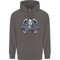 Heaven & Hell Angel Skull Day of the Dead Mens 80% Cotton Hoodie Charcoal