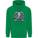Heaven & Hell Angel Skull Day of the Dead Mens 80% Cotton Hoodie Irish Green