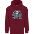 Heaven & Hell Angel Skull Day of the Dead Mens 80% Cotton Hoodie Maroon