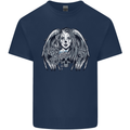 Heaven & Hell Angel Skull Day of the Dead Mens Cotton T-Shirt Tee Top Navy Blue