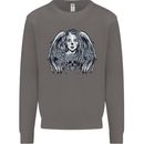 Heaven & Hell Angel Skull Day of the Dead Mens Sweatshirt Jumper Charcoal