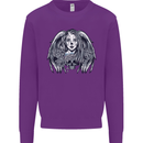 Heaven & Hell Angel Skull Day of the Dead Mens Sweatshirt Jumper Purple