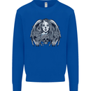 Heaven & Hell Angel Skull Day of the Dead Mens Sweatshirt Jumper Royal Blue