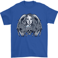 Heaven & Hell Angel Skull Day of the Dead Mens T-Shirt Cotton Gildan Royal Blue
