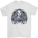 Heaven & Hell Angel Skull Day of the Dead Mens T-Shirt Cotton Gildan White
