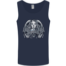 Heaven & Hell Angel Skull Day of the Dead Mens Vest Tank Top Navy Blue