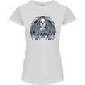 Heaven & Hell Angel Skull Day of the Dead Womens Petite Cut T-Shirt White