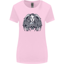 Heaven & Hell Angel Skull Day of the Dead Womens Wider Cut T-Shirt Light Pink