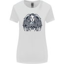 Heaven & Hell Angel Skull Day of the Dead Womens Wider Cut T-Shirt White