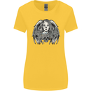 Heaven & Hell Angel Skull Day of the Dead Womens Wider Cut T-Shirt Yellow