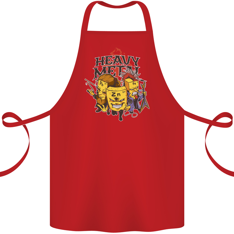 Heavy Metal Chemistry Periodic Table Cotton Apron 100% Organic Red