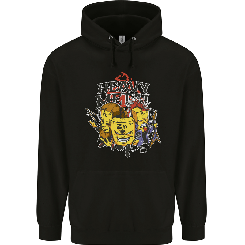 Heavy Metal Chemistry Periodic Table Mens 80% Cotton Hoodie Black