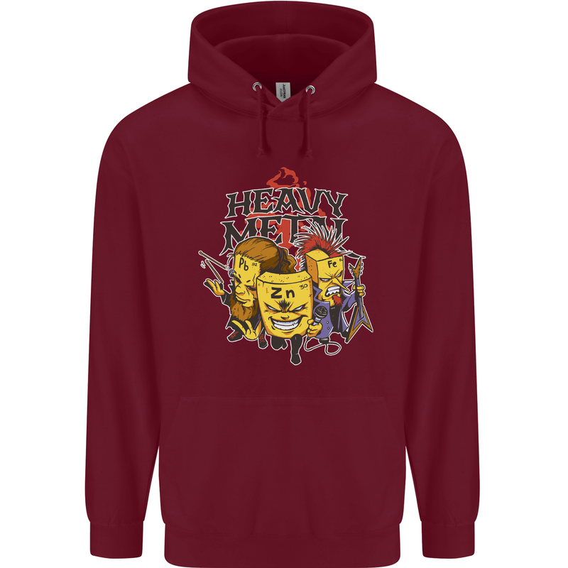 Heavy Metal Chemistry Periodic Table Mens 80% Cotton Hoodie Maroon