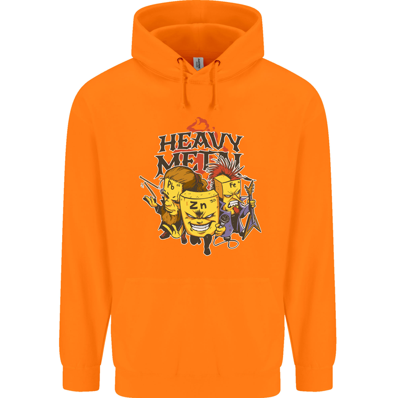 Heavy Metal Chemistry Periodic Table Mens 80% Cotton Hoodie Orange
