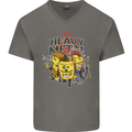 Heavy Metal Chemistry Periodic Table Mens V-Neck Cotton T-Shirt Charcoal