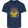 Heavy Metal Chemistry Periodic Table Mens V-Neck Cotton T-Shirt Navy Blue
